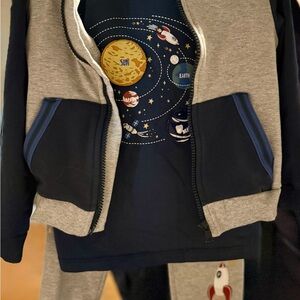 NOVOGRATZ 3pc Space-Themed Jacket, shirt  and Pants Set